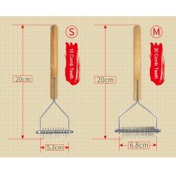 Brosse chien poils morts bambou - TLK25131