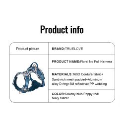 Harnais pour chien Truelove Country + FLOWER CORDURA - TLH5656